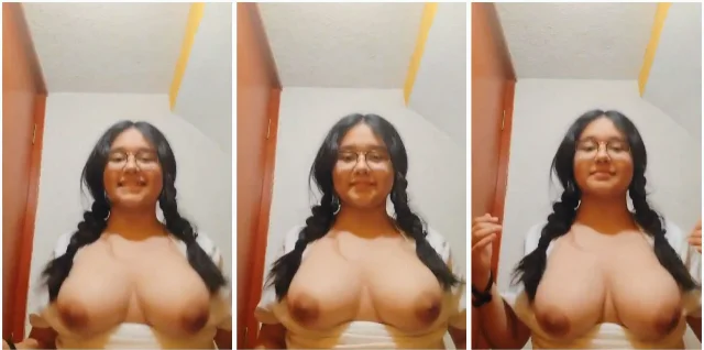 Cute Chubby Girl Bouncing Her Boobs