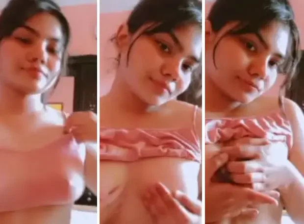 Horny Bengali GF Showing Pressing Boobs